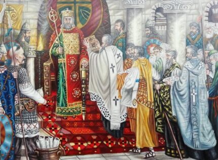 Княз Борис 1 посреща учениците на светите братя Кирил и Методий